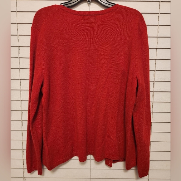 Land's End 100% Cashmere Women's Red Cardigan Size XL/P - Picture 8 of 10